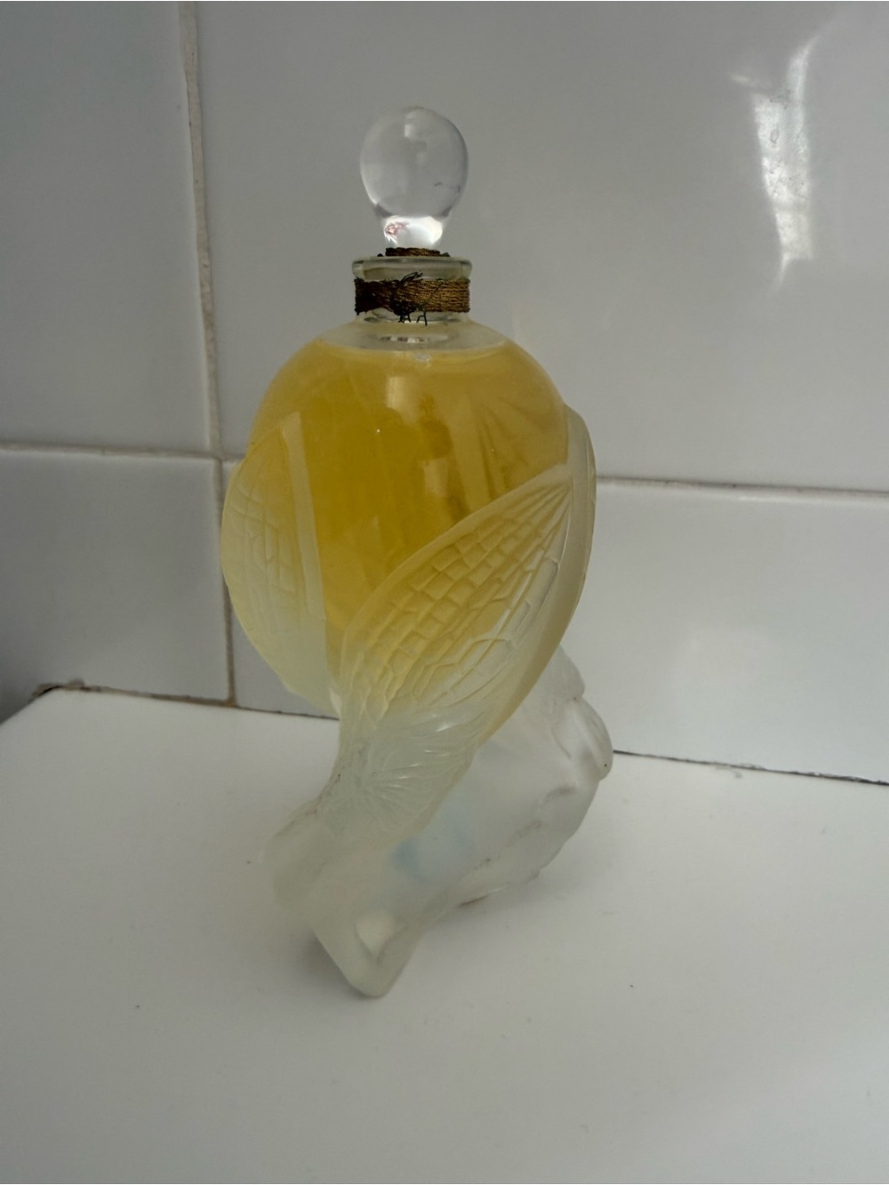Lalique Vintage Frosted Glass Perfume Bottle